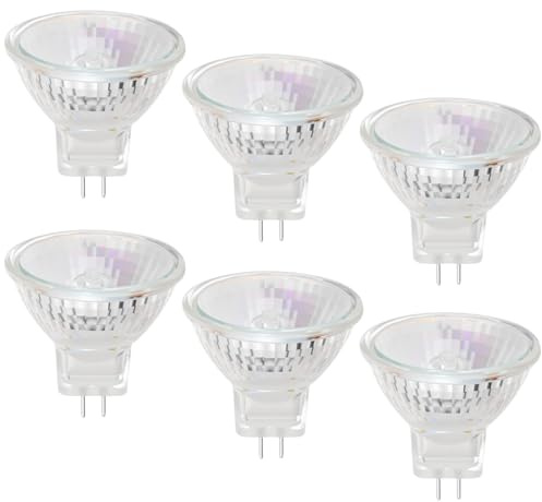 TaimeiMao 6 Stück MR11 Halogen Leuchtmittel,MR11 GU4 Halogenlampen 12V 35W,2 Pin Halogen gu4 Dimmbar,Spot halogen glühbirne,Warmweiß 2700K