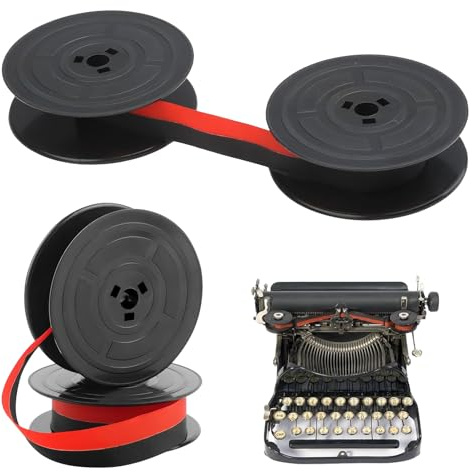 2 Pièces GR4 Ruban pour Machine à Écrire,Ruban Machine a Ecrire en Nylon,Ruban De Machine À Écrire Double Paquet,Compatible avec les Modèles Classiques Typewriters de 10 Mètres Chacun,(Noir & Rouge).