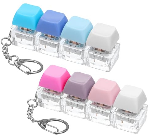 WJIAAA Tastatur Fidget Toys für Erwachsene,2 Stück Dekompression Tastatur Fidget Clicker mit Knackigem Sound Bunter Fidget Tastenkappe Spielzeug für Dekompression Verbrauch Zeit
