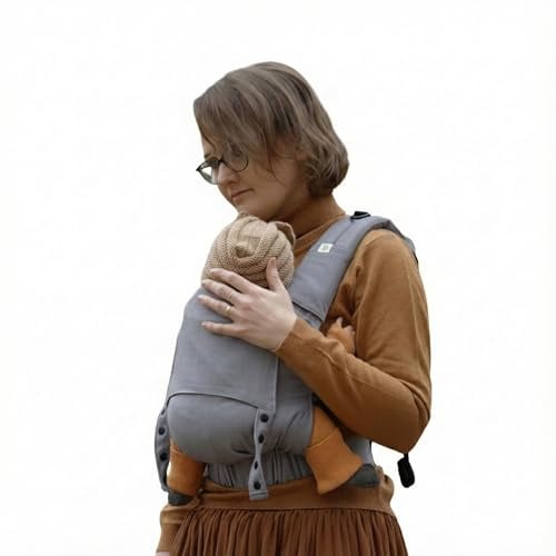 Guizy - Porte-bébé Physiologique Naturioù - Ceinture Tournante Tekizy - Pack Accessoires Inclus - Gris Galet