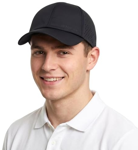 TOP-EX UVCoolix™ XL/XXL Atmungsaktiv Kühlende Baseball Kappe Herren Sommer Leichte Sportkappe mit UPF 50+ UV Schutz Schnelltrocknend Mesh Lauf Fitness Cap Schwarz