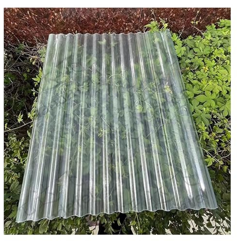 Corrugated Roof Cladding Panel Glassfiber Sheet Easy to Cut to Size Plastic Roof Tiles Gardens Gazebos(5pieces,0.9x1m/2.95x3.28ft)
