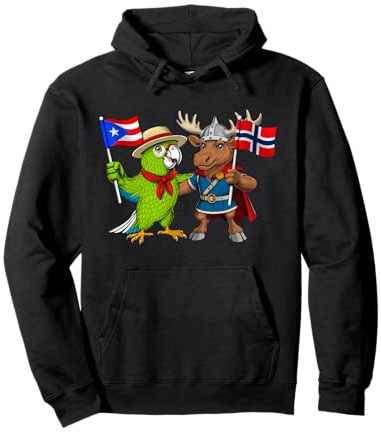 Raíces Puertorriqueñas-Noruegas Bandera Puerto Rico Noruega Sudadera con Capucha