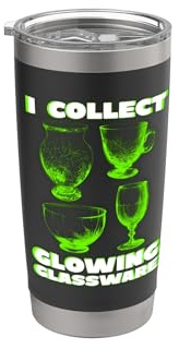Colecciono Cristalería Brillante Coleccionistas de vidrio de uranio verde Vaso térmico de acero inoxidable de doble pared