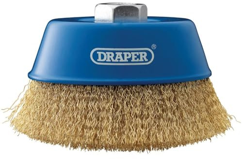 Draper 41446 Brassed Steel Crimped Wire Cup Brush, 125mm, M14