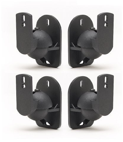 TechSol TSS1 4 Pack Supporto per Altoparlanti Satellitari Stile Home Cinema/Satellite Suono Surround - Colore: Nero