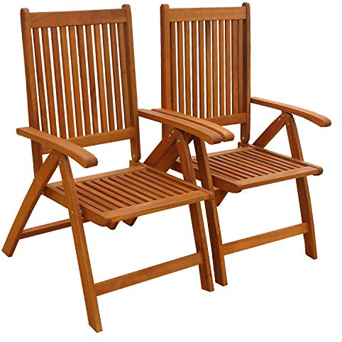 IND-70062-ST 2 x Gartenstuhl Bangor, Klappstuhl aus Holz - 56 x 71 x 105 cm klappbar
