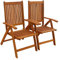 IND-70062-ST 2 x Gartenstuhl Bangor, Klappstuhl aus Holz - 56 x 71 x 105 cm klappbar