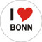 INDIGOS UG Aufkleber - Sticker - Autoaufkleber - I Love Bonn - 8 cm Durchmesser rund - JDM - Die Cut - OEM - Auto - Heckscheibe - aussenklebend, rund, Auto LKW Truck Stadt