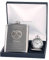 Engraved Brother Christmas Pewter Golf Feature Pocket Watch and Hip Flask Gift Set