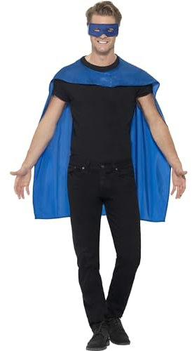 Smiffys Umhang, Blau, mit Augenmaske Halloween