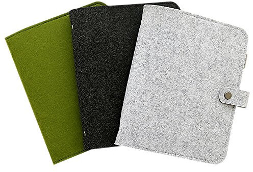 Zhi Jin A5 Wollfilz Nachfüllbares Notizbuch Ringbuch Kalender harter Umschlag Notizblock Tagebuch Memo Stifthalter Green-Ruled Paper