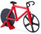 Relaxdays Cortapizzas, Cortador de Pizza Bicicleta, Cuchilla Masa Acero Inoxidable, 11,5 x 18 x 3 cm, Rojo
