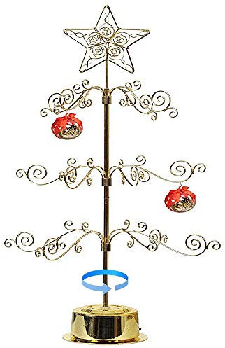 HOHIYA 24 Inch Metal Ornament Display Tree Stand Rotating Holder Hanger Wire Hook Hanging for Easter Egg Christmas Balls Bauble Decorations Gift Craft Tabletop Gold