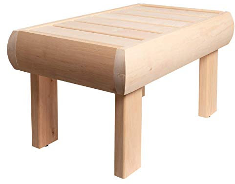 FinTec Banc de sauna de qualité supérieure en bois d'aulne - 65,8 cm de longueur - Matériau de qualité supérieure et pauvre en résine - Bords arrondis - Montage facile - Idéal pour les saunas