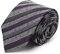 BRERA 67 Cravatta Uomo Righe Grigio Viola Elegante in Seta | Cravattino per Completo 150x7 | Cravatte Slim per Vestito da Cerimonia e per Abiti da Lavoro