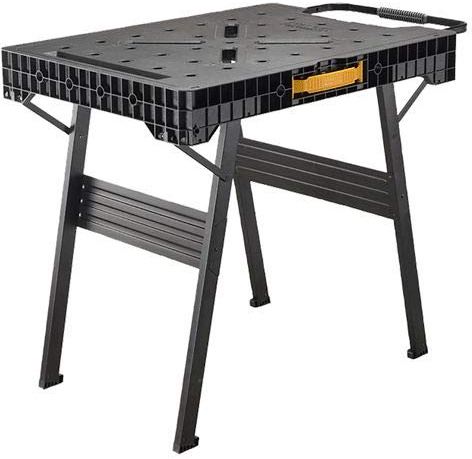 PEBSHOP Faltbare Werkbank 85 x 60 cm, Schwarz, Metall, 450 kg Tragkraft, Unbehandelt