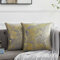 OMMATO Kissenbezug 50x50 cm Samt Gold Blätter Kissenbezüge Grau Dekorative Kissenhülle Dekokissen für Sofa Schlafzimmer Wohnzimmer 2er Set