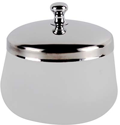 minkissy 1pc Crystal Nail Varnish Remover Cup Stainless Steel Lid Frosted Glass Manicure Container for Nail Art Supplies for Christmas and Special Occasions