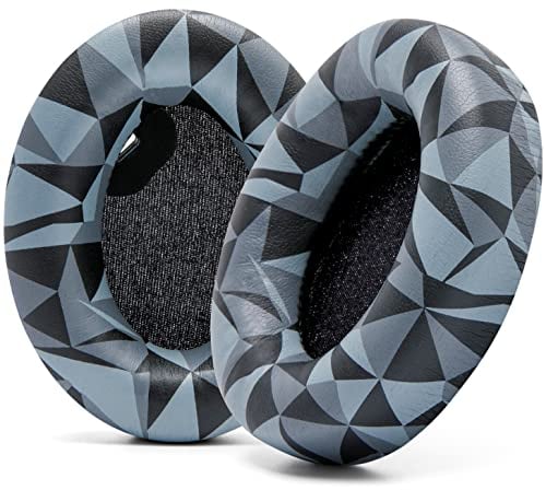WC Wicked Cushions Extra Dicke Ohrpolster für Sony WH1000XM4 Kopfhörer – weiches PU-Leder, luxuriöser geräuschisolierender Memory-Schaum, funktioniert mit Ohrsensor | Geo Grey