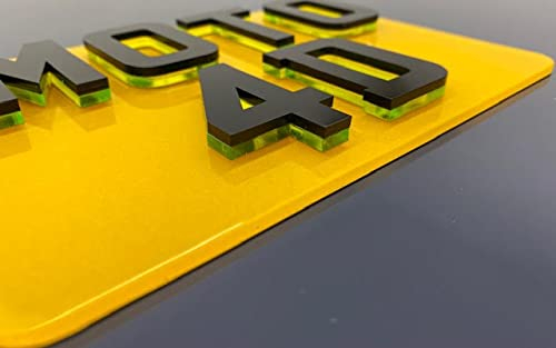 4D Neon Green Motorbike Show Number Plate