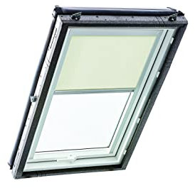 Original Roto Rollo Exclusiv ZRE für Roto Dachfenster - Führungsschiene Silber - Tageslichtrollo für Baureihe Designo R4/R7 und Classic 43/73 - Größe 065/118 | 06/11 - Stofffarbe Hellbeige