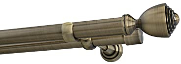 Sento 25/25mm Metall Gardinenstange Vorhangstange 2-läufig Messing Antik Classic 160 cm AVANTI