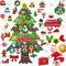 Niserelesa Arbre De Noël en Feutre, 3.28ft Sapin À Décorer, DIY avec Ornements Détachables, Décoration pour Murales Fenêtre Porte