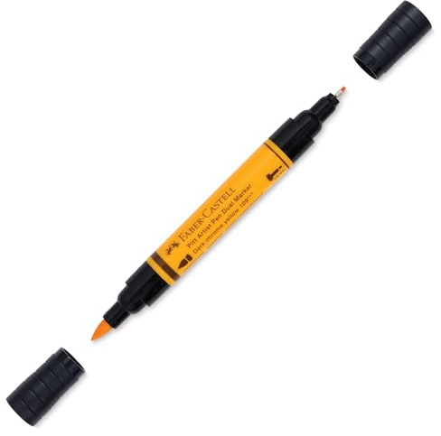 Faber-Castell Art & Graphic Pitt Artist Pen Dual Marker India Ink, Dark Chrome Yellow, Single Pitt Pen, For Art, Craft, Drawing, Skizzing, Home, School, Uni, Coloring