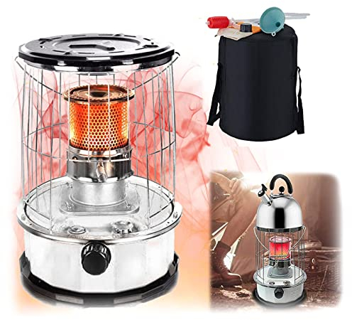 Tragbarer Petroleumofen, 6 L Campingkocher, Ohne Strom Petroleumheizung, Für Drinnen Und Draußen, Heimbüro, Camping, Grillen, Angeln, Wandern (Color : Black)