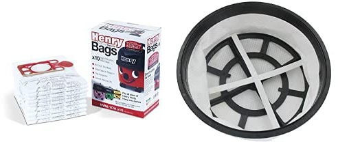 Henry NVM-1CH/907075 HepaFlo Lot de 10 sacs d'aspirateur & Filtres de rechange pour aspirateur Numatic Henry, George, Edward