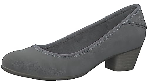 s.Oliver Damen Pumps Kleiner Absatz Elegant, Grau (Graphite), 38 EU
