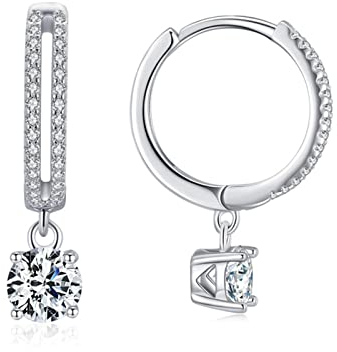 Ohrringe Silber 925 Creolen Vintage Silber, Schmuck Ohrringe Pflastern Sie Runde Cz Hidden-Snap-Posts Ohrringe Damen Vintage