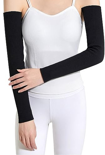 Thermal Fleece Arm Warmer Elastic Warm Arm Elbow Sleeves Winter Elbow Length Fingerless Elbow Support Brace Arm Wrist Protector Long Sleeve Warmers Muffs for Women Men Cycling, Arthritis Pain Relief