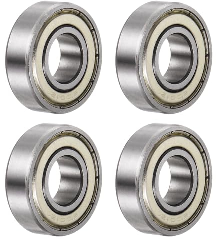 QUARKZMAN 4 Stück 6001-ZZ Kugellager Rillenkugellager Bearing Chromstahl Z2 Doppelt Metallgeschütztes Lager Skateboard Kugellager Kugellager Set 12mm x 28mm x 8mm Silber