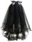 JUSTUSNX Kurzer schwarzer Hochzeitsschleier – 2-stöckige Gothic-Braut-Halloween-Party-Schleife mit Kamm – Cosplay-Zubehör für Frauen und Mädchen