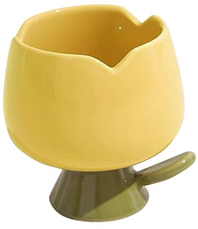 Zerodeko Tazze da colazione a tulipano bicchiere con coperchio roba kawaii tè arredamento d'epoca tazzine da espresso boccale a forma di tulipano tazza di latte centrale tazza di porcellana
