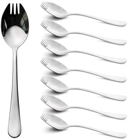 Alata Spork 8 pieces Silver Finish