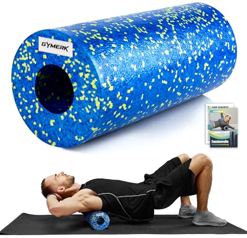 GYMERK Faszienrolle Mittlere Härte, Foam Roller (33 x 14 cm), Selbstmassage Fazienrolle zur Dehnung & Fitness des Rücken Wirbelsäule Beine, Effektive Massagerolle für funktionales Training