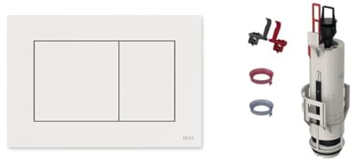 TECE Now Betätigungsplatte für WC & Ablaufventil A2 für Toilettenspülung (für Standardspülkästen, mit Ventilsitz, Drosselset und Betätigungshebel) 9820223, mehrfarbig