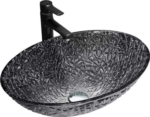 Mexen 24085070 Goa Aufsatzwaschbecken aus Glas, Black