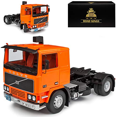 Generisch Volvo F10 1977 LKW Deutrans Orange Blau limitiert 1 von 550 Stück 1/18 KK-Scale Road Kings Modell Auto