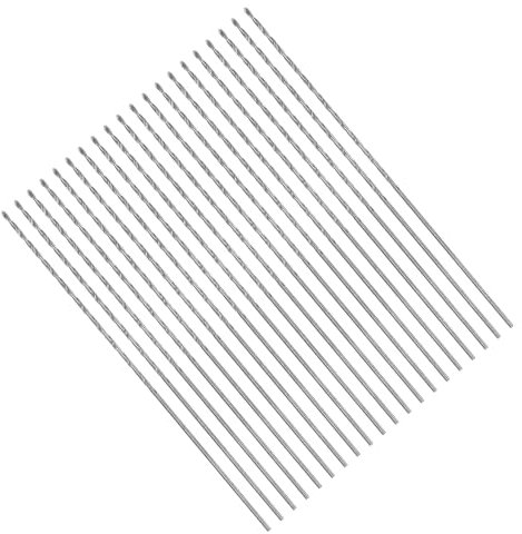 CoCud Long Twist Drill Bits, 0.7mm Cutting Diameter 0.03 Shank 0.98 Blade Length, High-Speed Steel Jobber Bit Set (Applications: for Metal Wood Plastic), 20-Pieces