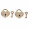ANKROYU 2 ensembles de cadenas en forme de cœur, cadenas vintage en métal, cadenas à clé mini cadenas en forme de cœur, cadenas en métal en forme de cœur en alliage avec clés pour (Rose Gold)