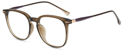 Firmoo Blaulichtfilter Brille ohne Sehstärke Damen Herren Computerbrille Anti Müdigkeit, Blaulicht UV Schutzbrille TR90 Braun