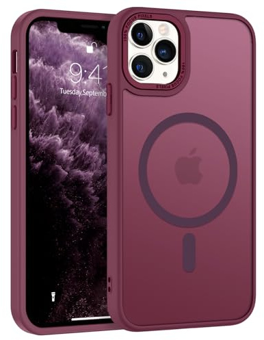 BENTOBEN Coque pour iPhone 11 Pro Magnétique Etui avec Protection Antichoc de Grade Militaire,Dos Mat Grivé Translucide Anti Rayures Doux pour la Peau Housse iPhone 11 Pro 5.8-Prune