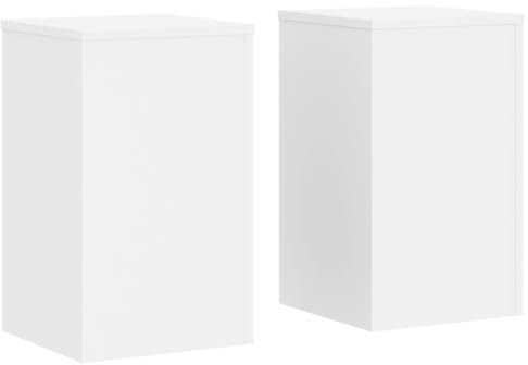 vidaXL Supports pour plantes 2 pcs blanc 30x30x50 cm bois d'ingénierie, support de fleurs, support de pot, support pour plantes d'intérieur