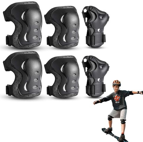 Rodilleras de Patinaje para Adultos, Traje de Protección para Patines, Rodilleras y Coderas Ajustables, Traje Protector de Patinaje para Niños, Adecuado para Bicicletas, Monopatines, Patinaje