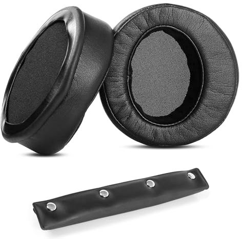 HAIZEEN Ohrpolster und Kopfband Kompatibel mit Denon AH-D1100 AH-D2000 AH-D5000 AH-D5200 AH-D7000 AH-D7200 AH-D9200 Kopfhörer Ohrpolster Austauschkissen (Proteinleder/Memory-Schaum)