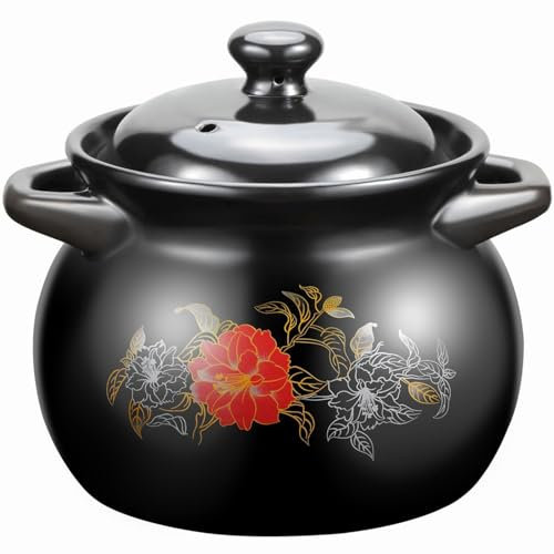 ollas de barro para cocinar Cazuela de cerámica con tapa, olla de barro for cocinar, olla de barro resistente al calor, olla for sopa, olla for estofado, olla for horno, olla de barro apta for cocina,